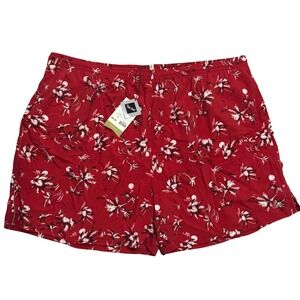 Cutter & Buck Swim Trunks Mens 4XB Red Tropical Palm Tree‎ NWT Hawaii Beach
